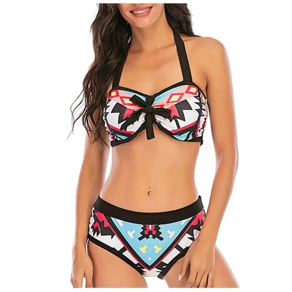 Denater Minimalistic Suspenders Lacing Swimsuit Maldives Hawaiian Beach Boho - Picture 2 of 9